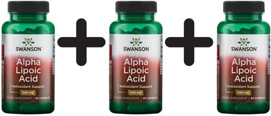 3 x Swanson Alpha Lipoic Acid, 600mg - 60 caps