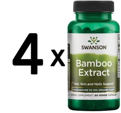 4 x Swanson Bamboo Extract, 300mg - 60 vcaps