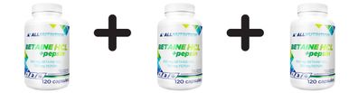 3 x Allnutrition Betaine HCl + Pepsin - 120 caps