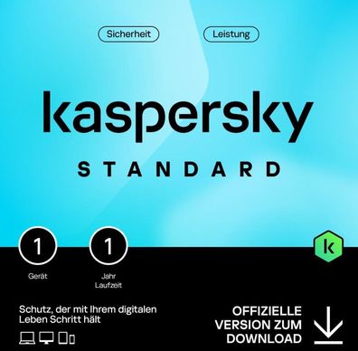 Kaspersky Standard 2025/2026 /1Gerät /1Jahr! (Versand Per Mail)