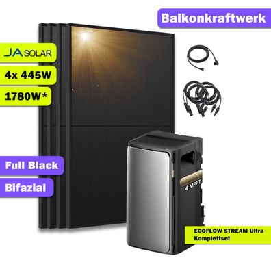 1780W Balkonkraftwerk EcoFlow STREAM Ultra Speicher 1,92kWh Komplettset – Plu