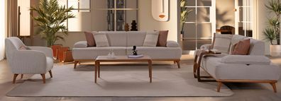 Designer Wohnzimmer Sofa-Set Moderne Textilcouchen Polstersessel