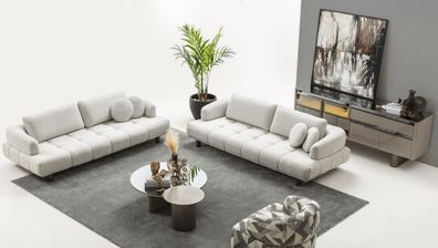 Wohnzimmer Set 5 tlg 2x 4 Sitzer Couchtisch Beistelltisch Konsolentisch