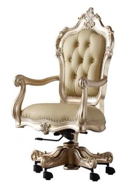 Luxuriöser Bürostuhl Designer Chesterfield Drehstuhl Ledersessel