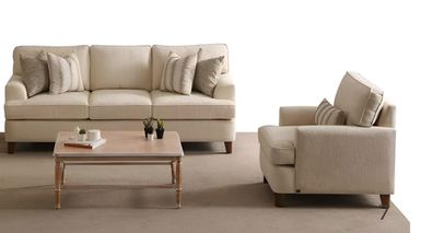 Modernes Wohnzimmer-Set mit 3-Sitzer und Passendem Sessel für Komfort