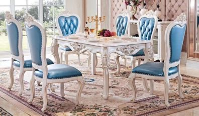 Klassische Chesterfield Sitzgarnitur Stilvoller Esstisch Lederstühle