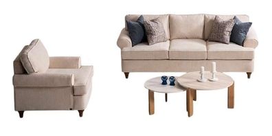 Elegantes Wohnzimmer-Set mit 3-Sitzer und Sessel – Stilvoll und Komfortabel