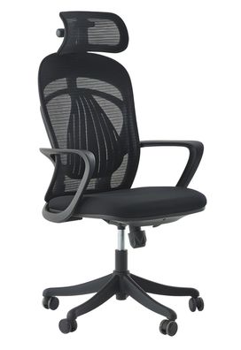 Komfortabler Bürostuhl mit flexibler Kopfstütze und Mesh-Rückenlehne