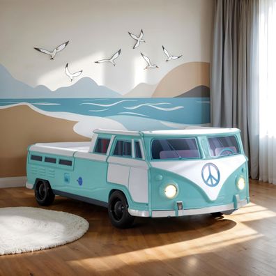 Stilvolles Türkis-Weißes Kinderbett Kinderzimmer Kunststoffbetten