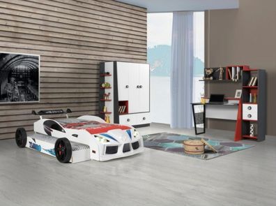 Weißes Kinderwagenbett Designer Schlafzimmer Kunststoff Autobett