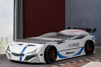 Stilvolles Weißes Kinderbett Rennwagen Bett Kinderzimmer Möbel