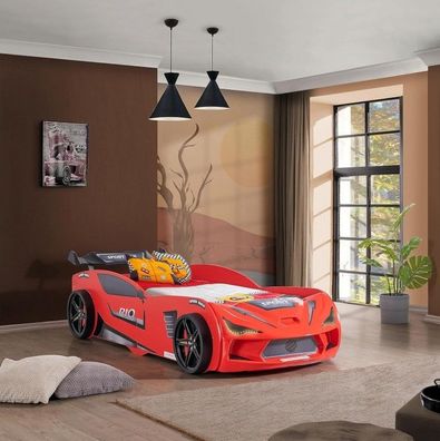 Designer Rotes Kinderbett Modernes Rennwagen Schlafzimmer Bett