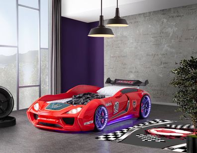 Rotes Rennwagenbett Designer Kinderzimmerbetten Kunststoffbett