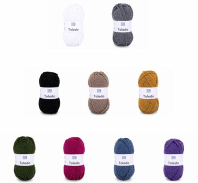 100g Happy Hobby Toledo Glitzergarn Wolle zum Stricken Häkeln GP 44,90€/1kg