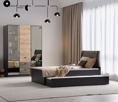 Stilvolle Braune Schlafzimmer Garnitur Edles Bett Kleiderschrank