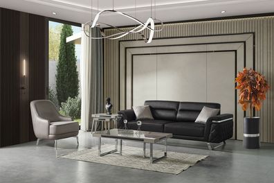 Edles Möbel-Set Sitzcouch 3-Sitzer Sessel Couchtisch Beistelltisch