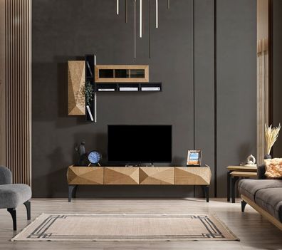 Modernes Beiges TV-Lowboard Designer Wohnzimmer TV-Unterschrank