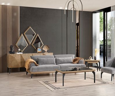 Exklusive Designer Couchgarnitur Wohnzimmer Sessel Beistelltische