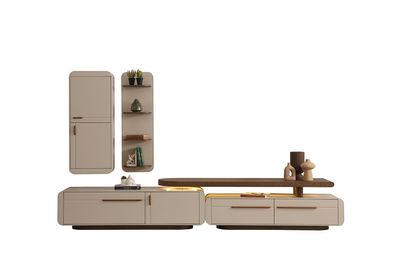 Modernes Beiges TV-Set Luxuriöse 2x Lowboards Designer TV-Regal