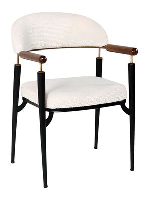 Beiger Esszimmerstuhl Designer Holzgestell Stilvolle Armlehnenstühle