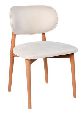 Exklusiver Weißer Lehnstuhl Edle Küchenstühle Designer Textilstühle