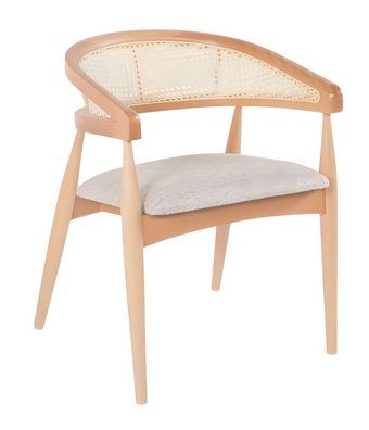 Moderner Beiger Küchenstuhl Exklusiver Esszimmer Armlehnenstuhl