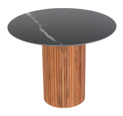 Schwarz-Brauner Esstisch Designer Runder Tisch Moderne Holz Möbel