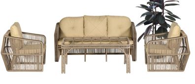 GartenSet 4tlg SofaSessel Couchtisch Vielseitigkeit Pflegeleichtigkeit Exzellenz