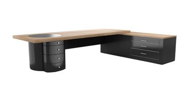 Schreibtisch mit Regal Tisch Chef Exclusive Büro CEO Holz Modern Arbeitszimmer