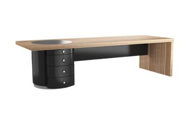 Schreibtisch Tisch Chef Exclusive Büro CEO Helles Holz Modern Arbeitszimmer Neu