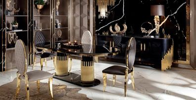 Esszimmer Set 6tlg Esstisch 4x Stühle Sideboard Garnitur Lehnstühle Modern Neu