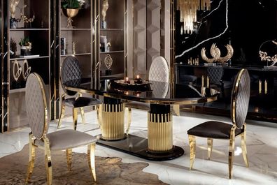 Esszimmer Set 5tlg Esstisch 4x Stühle Garnitur Lehnstühle Modern Erwachsene Neu