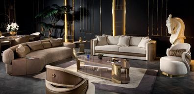 Sofa Set 5tlg Sessel Luxus Wohnzimmer Design Polster Moderne Stoff Neu Möbel