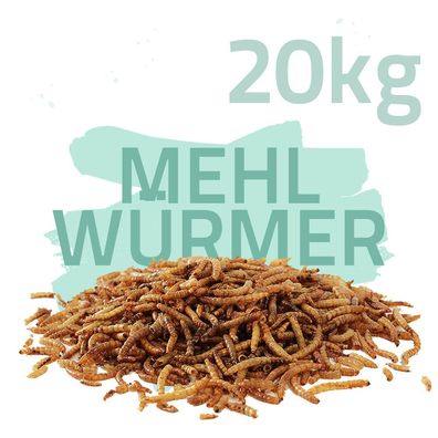 20 kg Mehlwürmer getrocknet - Koifutter, Fische, Nager, Vögel, Reptilien, Koi