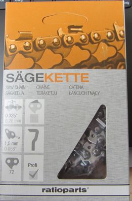 Ratioparts Sägekette 325 / 1,5mm Treibglied 72 Glieder u.a. für Atika BKS 45-2