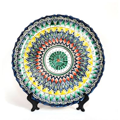 Rishtan Lagan Ø37 cm Orientalischer Ljagan Keramik Plate Handarbeit Servierplate
