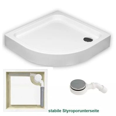 ECOLAM Duschwanne stabile Duschtasse 80x80 cm Viertelkreis Viertelkreis Styropor