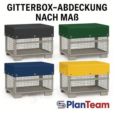 Gitterbox-Abdeckung - PVC-Plane nach Maß mit Ösen - Industrie / Lager / Schutz