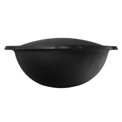 Gusseisen Kasan 12L rund Namangan mit Deckel-Grillplatte Campingtopf Kazan WOK