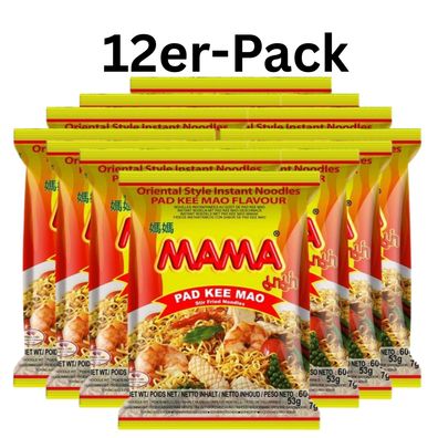 12er-Pack MAMA Instantnudeln Stir-Fried Pad Kee Mao 60g