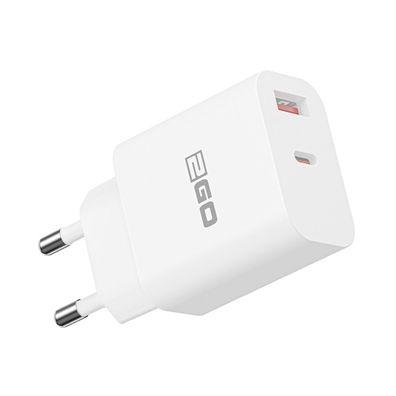 2GO USB Schnellladegerät 20W – USB-C & USB-A Netzteil, weiß