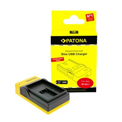 PATONA Slim USB-C Ladegerät für Leica BP-SCL1 Akku – kompakt & mobil