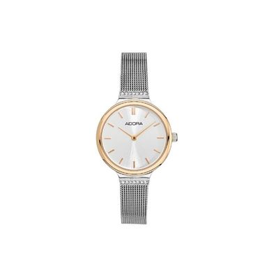 Adora Trends Damenuhr Ø 28mm Quarz analog Edelstahlgehäuse bicolor