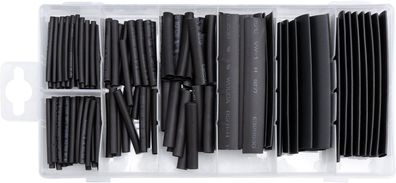Lot de 127 gaines thermorétractables noires