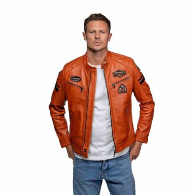 Lederjacke Daytona 73 Nieto orange
