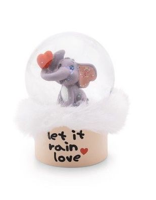 NICI Love 2024 Schneekugel Schüttelkugel Elefant dunkelgrau ø 6,5cm Neuware