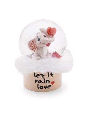 NICI Love 2024 Schneekugel Schüttelkugel Elefant hellgrau ø 6,5cm Neuware