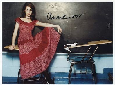 Original Autogramm ANNE Hathaway auf Großfoto