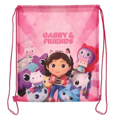 Gabby's Dollhouse Turnbeutel Lunchbag mit Kordelzug für Kinder Ausflüge & Snacks