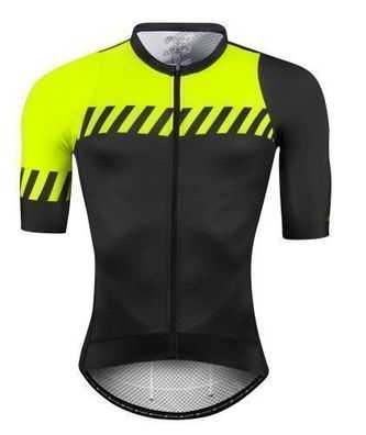 Jersey F Fashion kurzärmelige Jacke gelb-schwarz %%% *